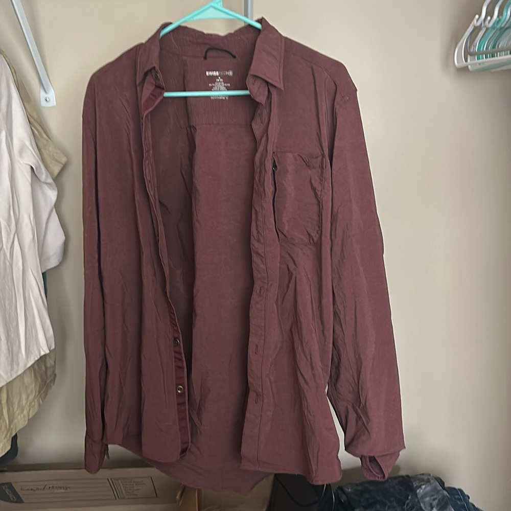 Swiss Tech Maroon Dress Shirt (M)